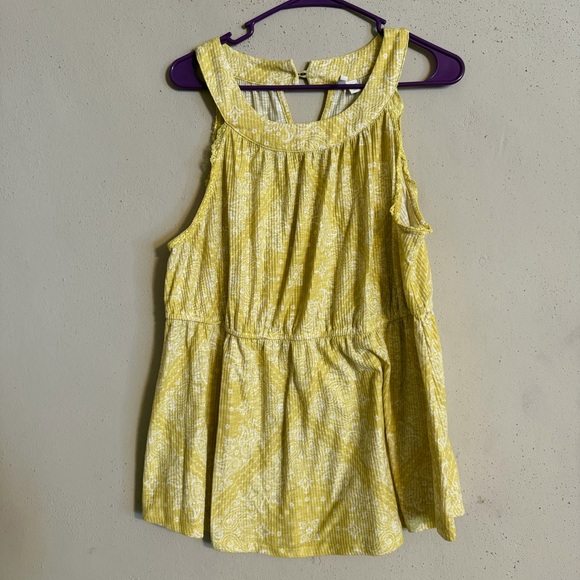 Cato Tops - Cato Tank - Size 18/20 - Green/Yellow Sleeveless Top